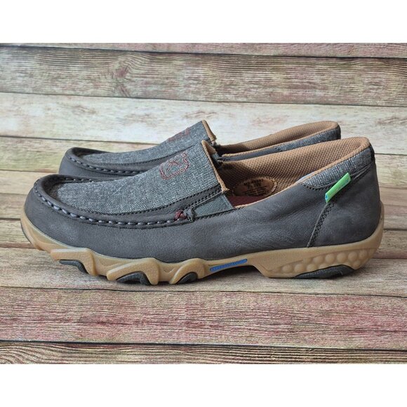 Twisted X Eco TWX Men's Gray Slip On Driving Moc Shoes Size 7.5W Antibacterial - Picture 7 of 12